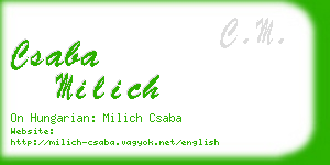 csaba milich business card